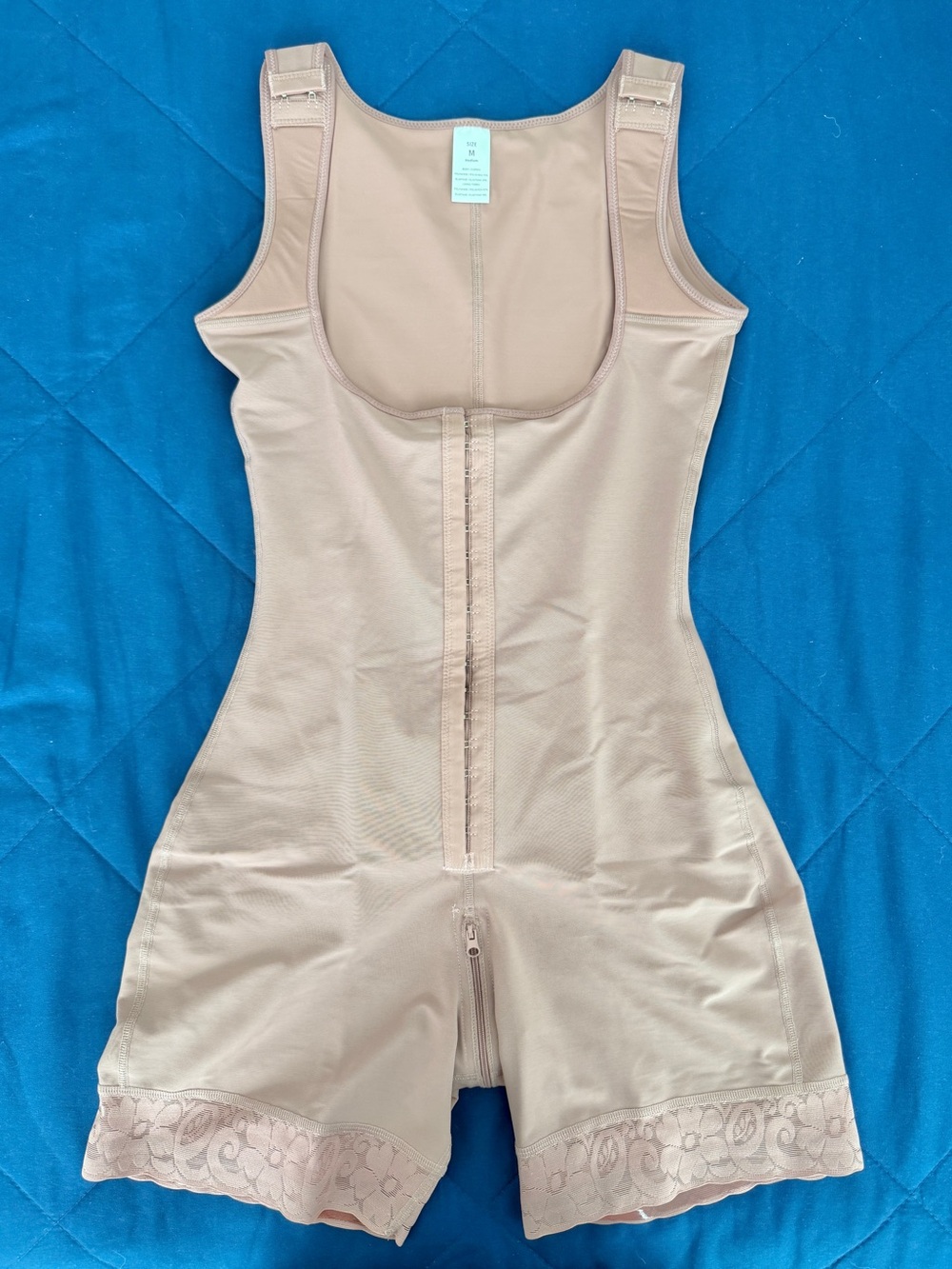 NWOT Nude Full-Body Shaping Bodysuit with Lace Hem